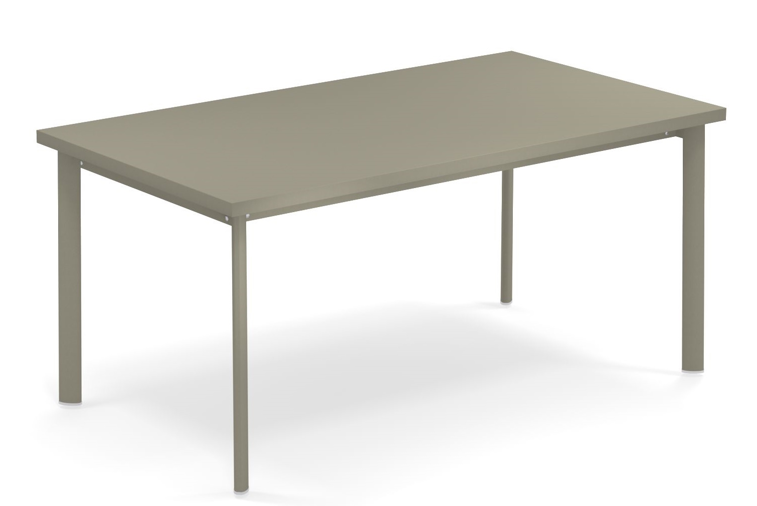 Emu Star Tisch für den Außenbereich, rechteckig, aus Metall, in Taupe, für Garten und Terrasse.