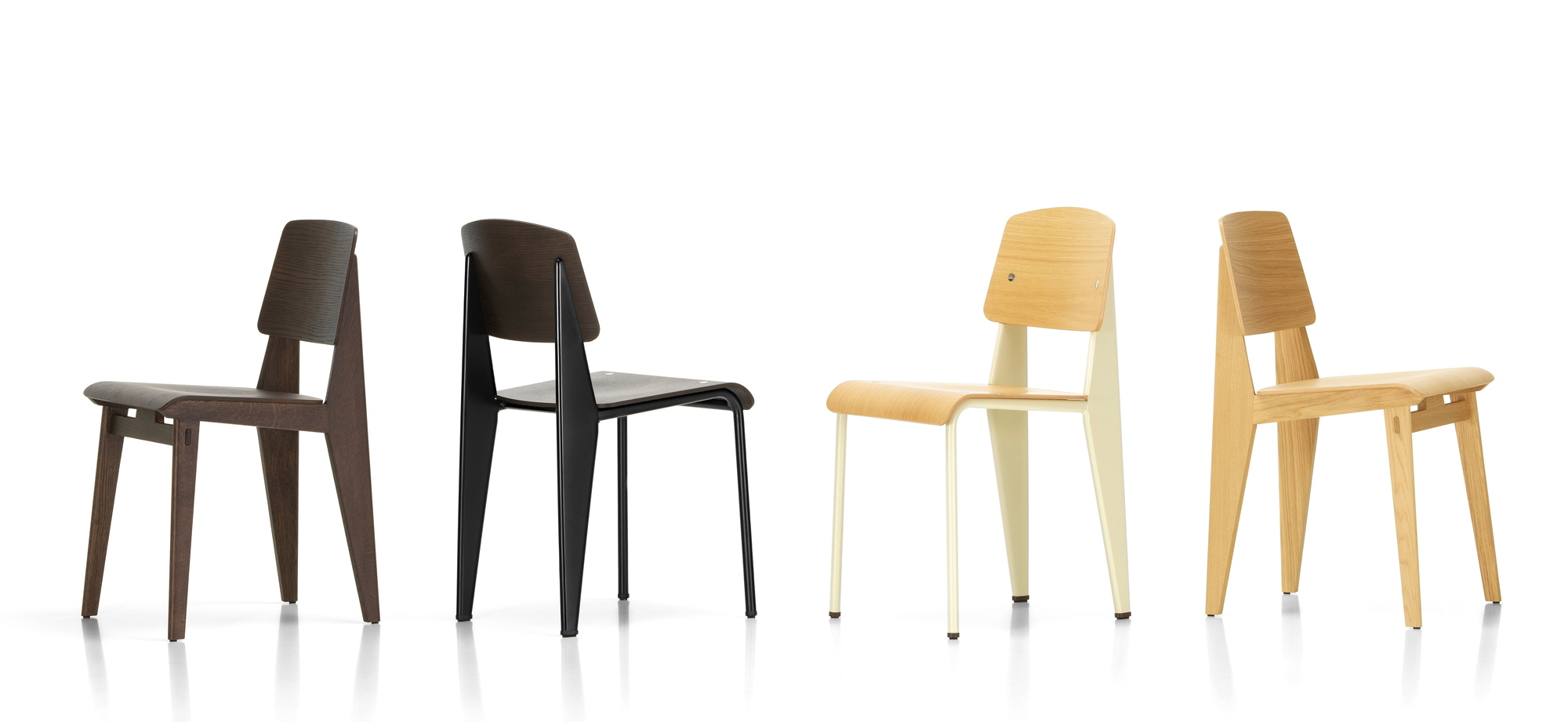 Vitra Chaise Tout Bois Stuhl in verschiedenen Holzfarben, moderner Holzstuhl für Esszimmer und Wohnbereich.