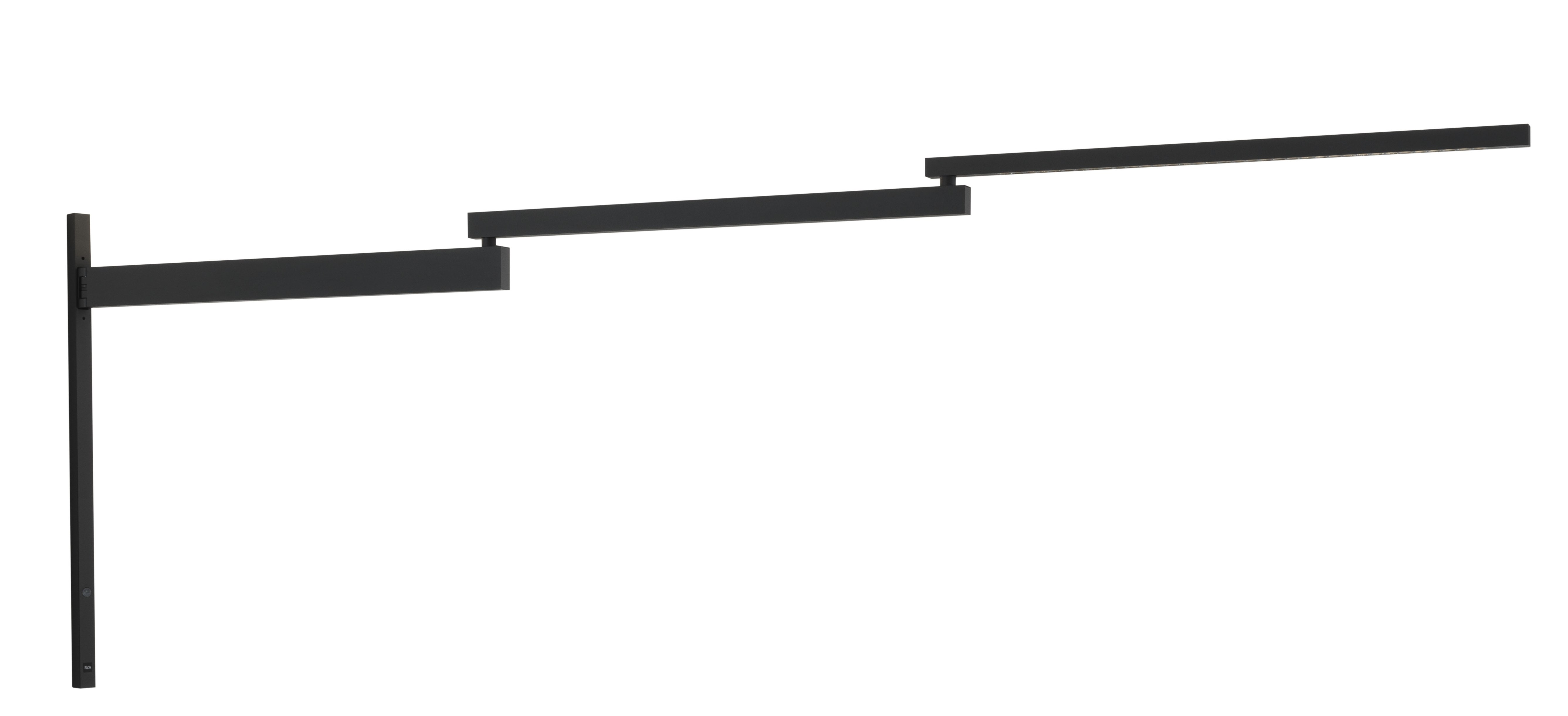 Schwarze Flos Black Flag Wandleuchte mit drehbarem Arm für indirekte Beleuchtung im modernen Design.