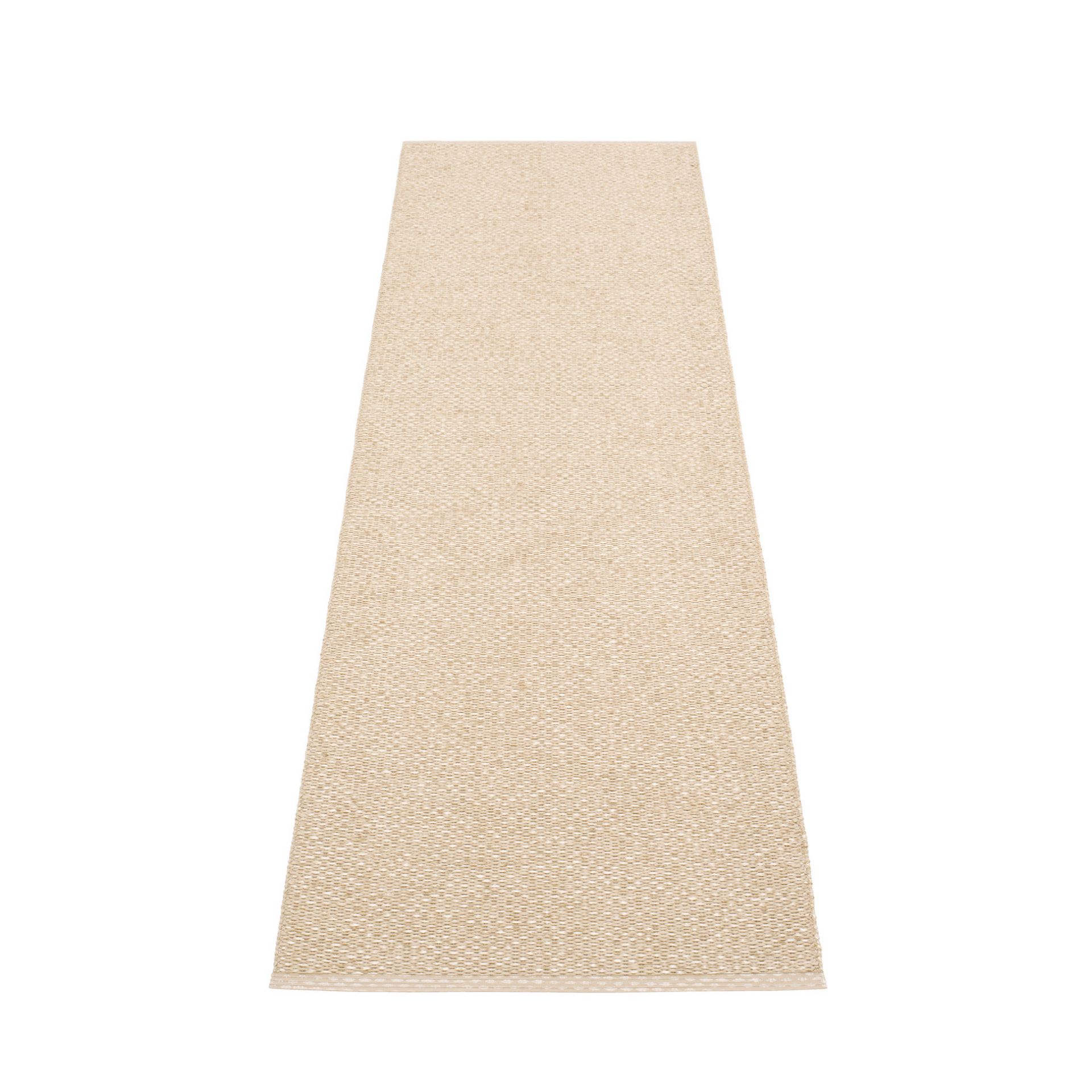 Beiger Pappelina Svea Kunststoffteppich, 70x240 cm, gewebt, für Innen- und Außenbereich, robust und pflegeleicht.