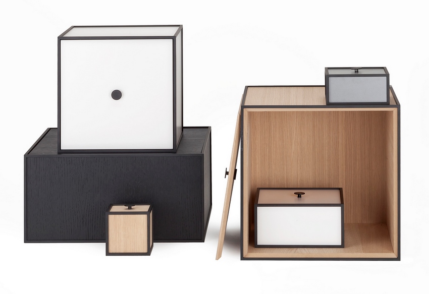 Frame 35 Schrank Element von Audo: Modulares Aufbewahrungssystem mit Holztüren und minimalistischem Design.