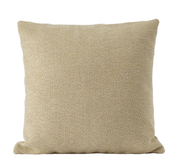 Beiges Mingle Cushion Kissen von Muuto, quadratisch und aus strukturiertem Stoff, für Wohnzimmer und Schlafzimmer.