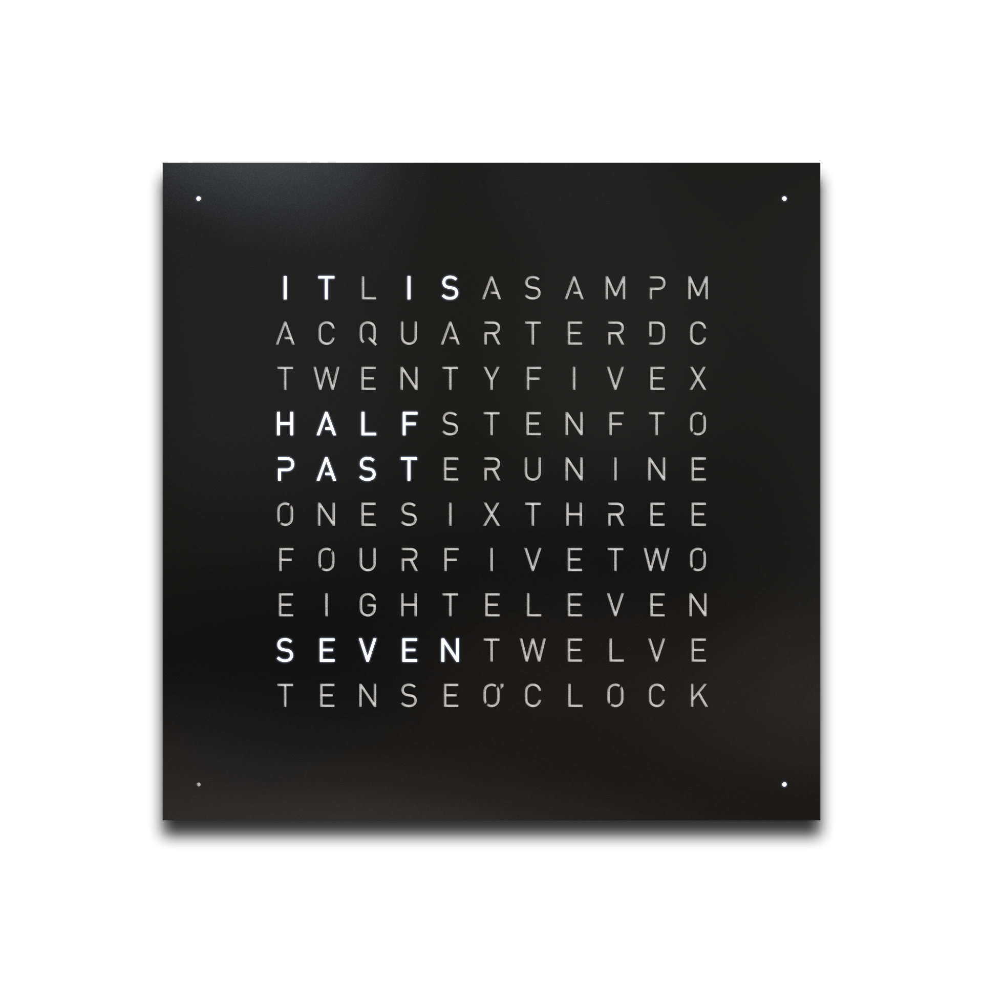 Voorpagina voor Earth 45 wandklok Engels QLOCKTWO