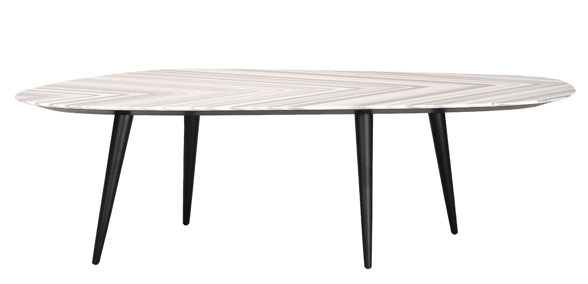 Zanotta Esstisch mit Marmorplatte und schwarzen Beinen. Moderner Tisch für Esszimmer.