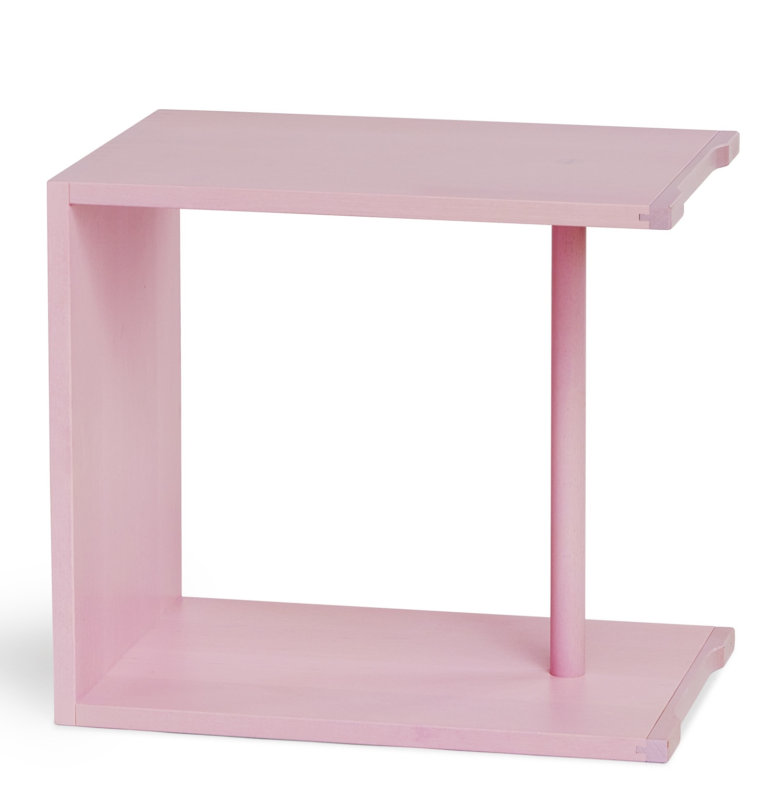 Ulmer Hocker Max Bill Rosa Limited Edition, moderner Beistelltisch aus Holz, rosa lackiert.