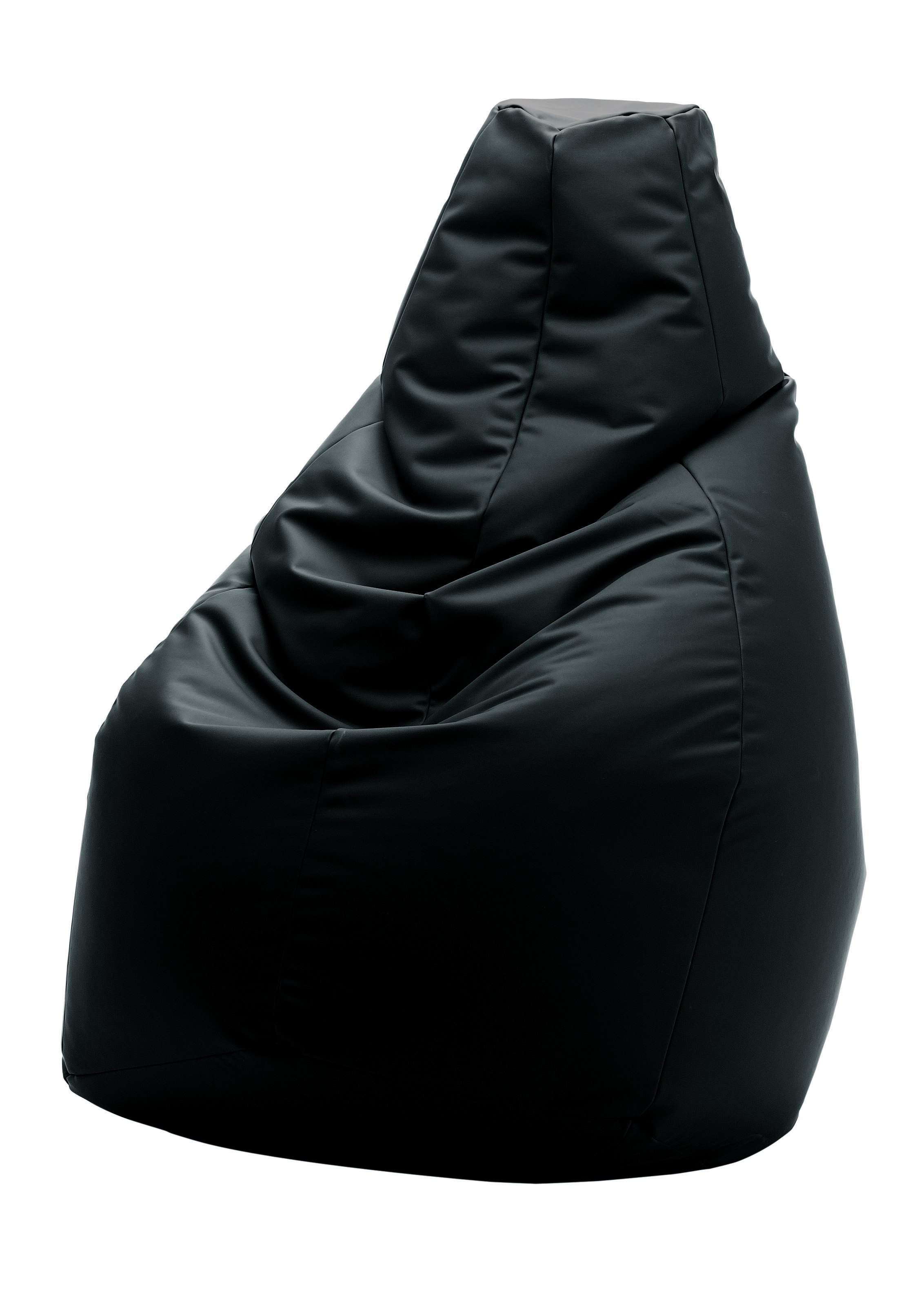 Schwarzer Sacco Sitzsack, ein moderner und bequemer Loungesessel für entspanntes Sitzen und Relaxen.