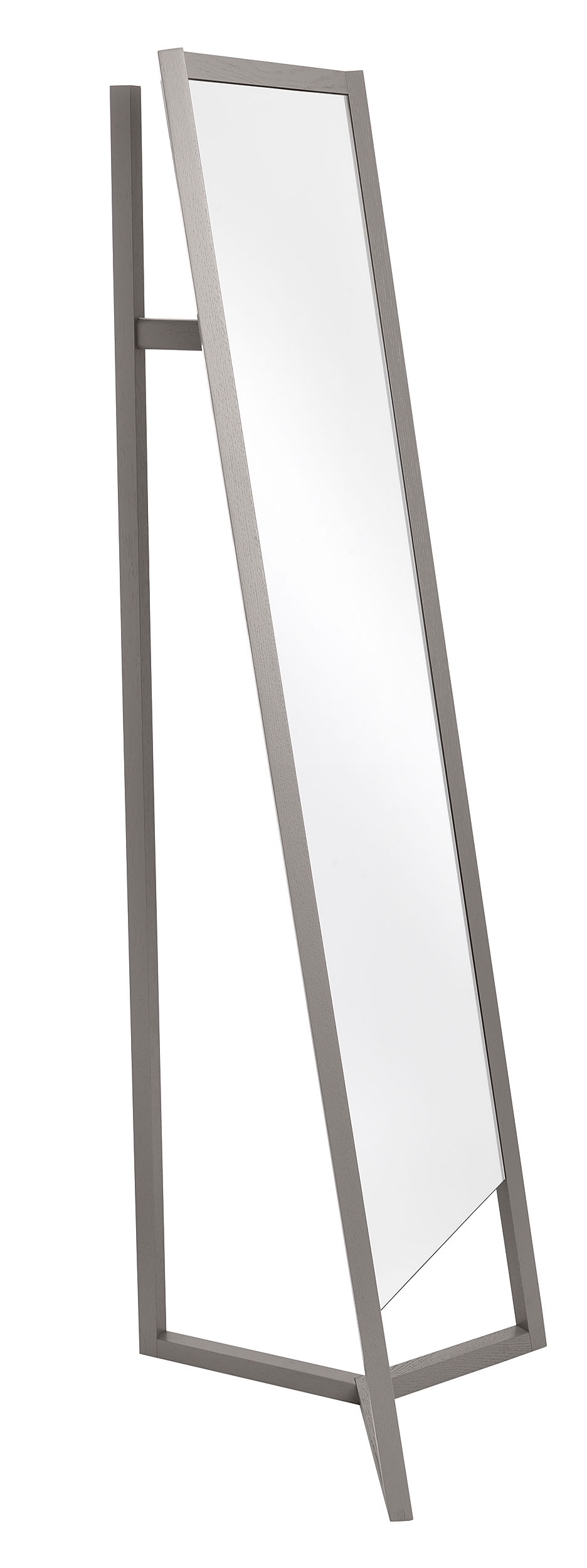Schönbuch Club Standspiegel mit Garderobe, grauer Holzrahmen, minimalistisches Design für Flur und Ankleidezimmer.