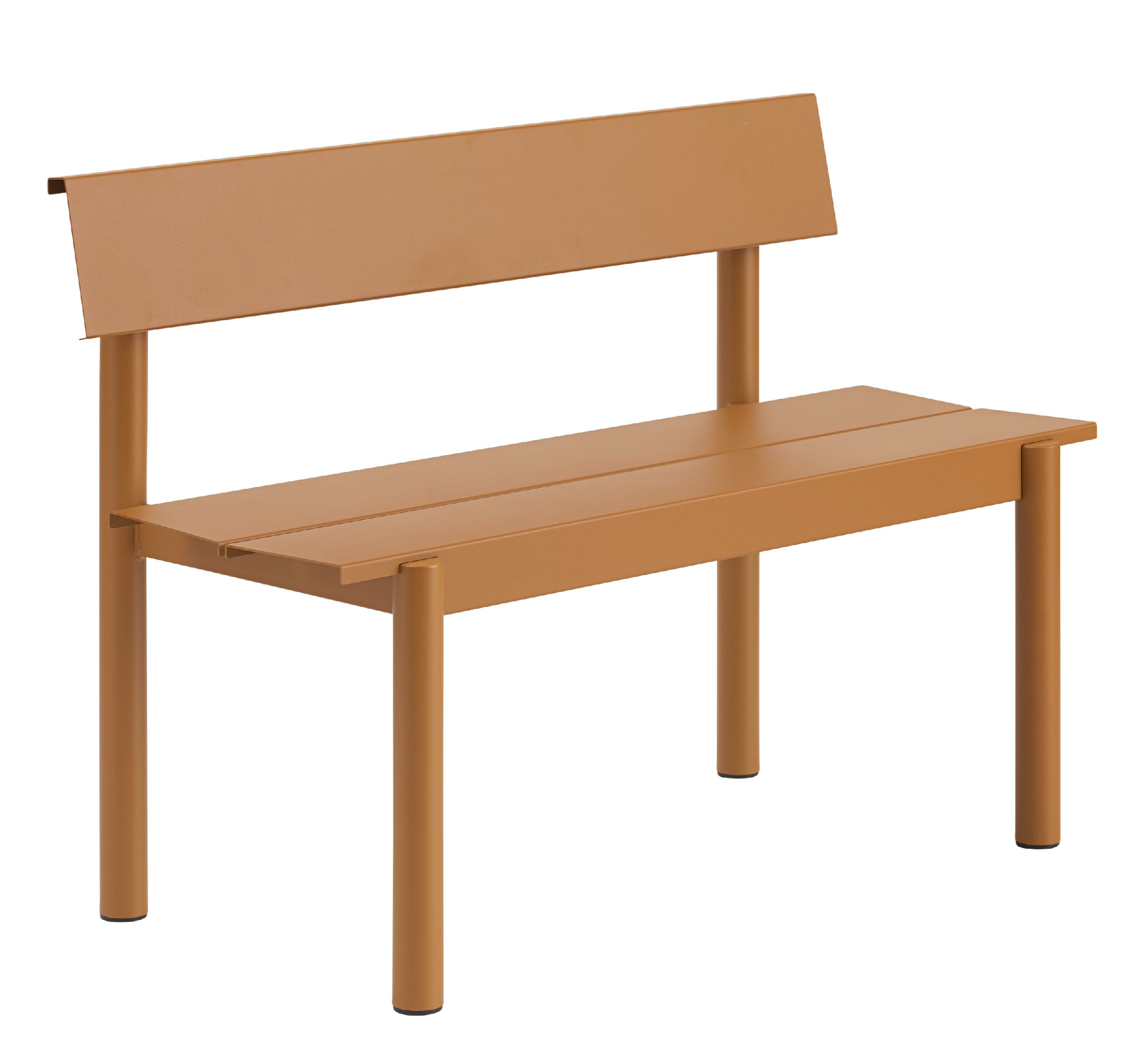 Linear Steel Bench: buitenbank met rugleuning 110 x 34 cm Muuto