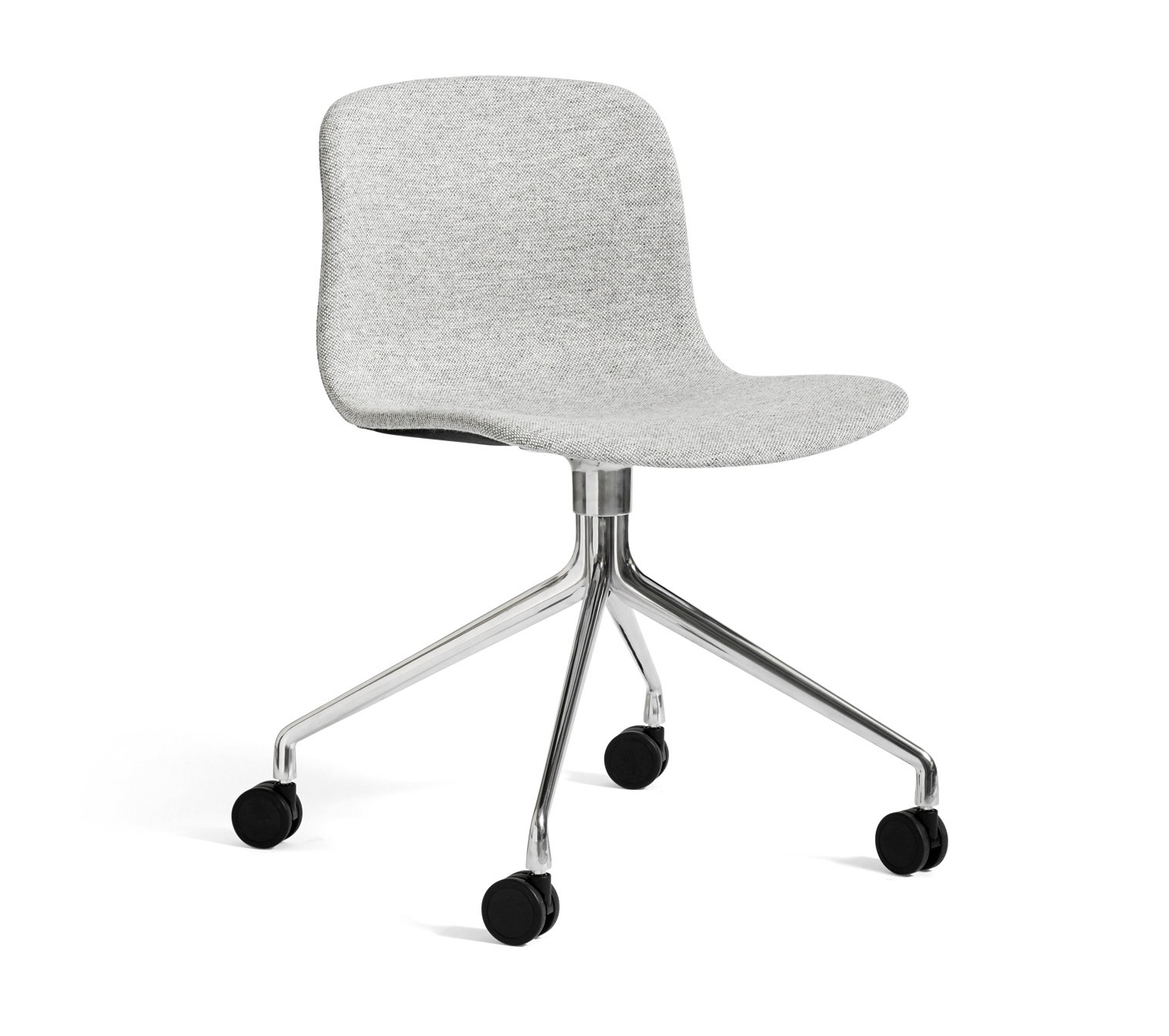 About a Chair AAC15 Bürostuhl von Hay, vollgepolstert in Grau mit Rollen.