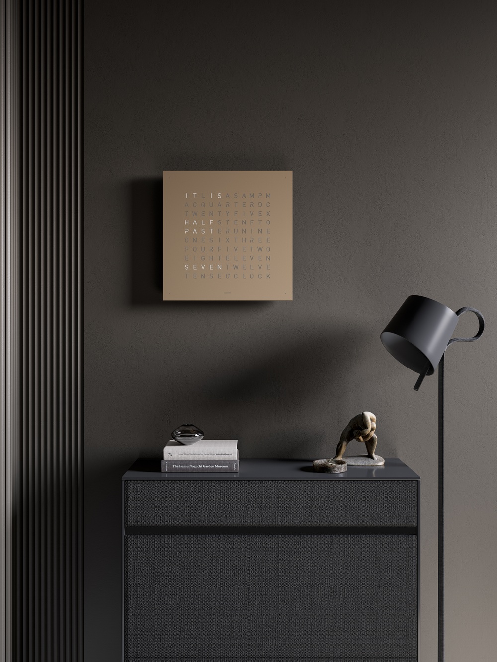 Earth 45 Steel Series Wandklok / Tijdsobject Duits QLOCKTWO