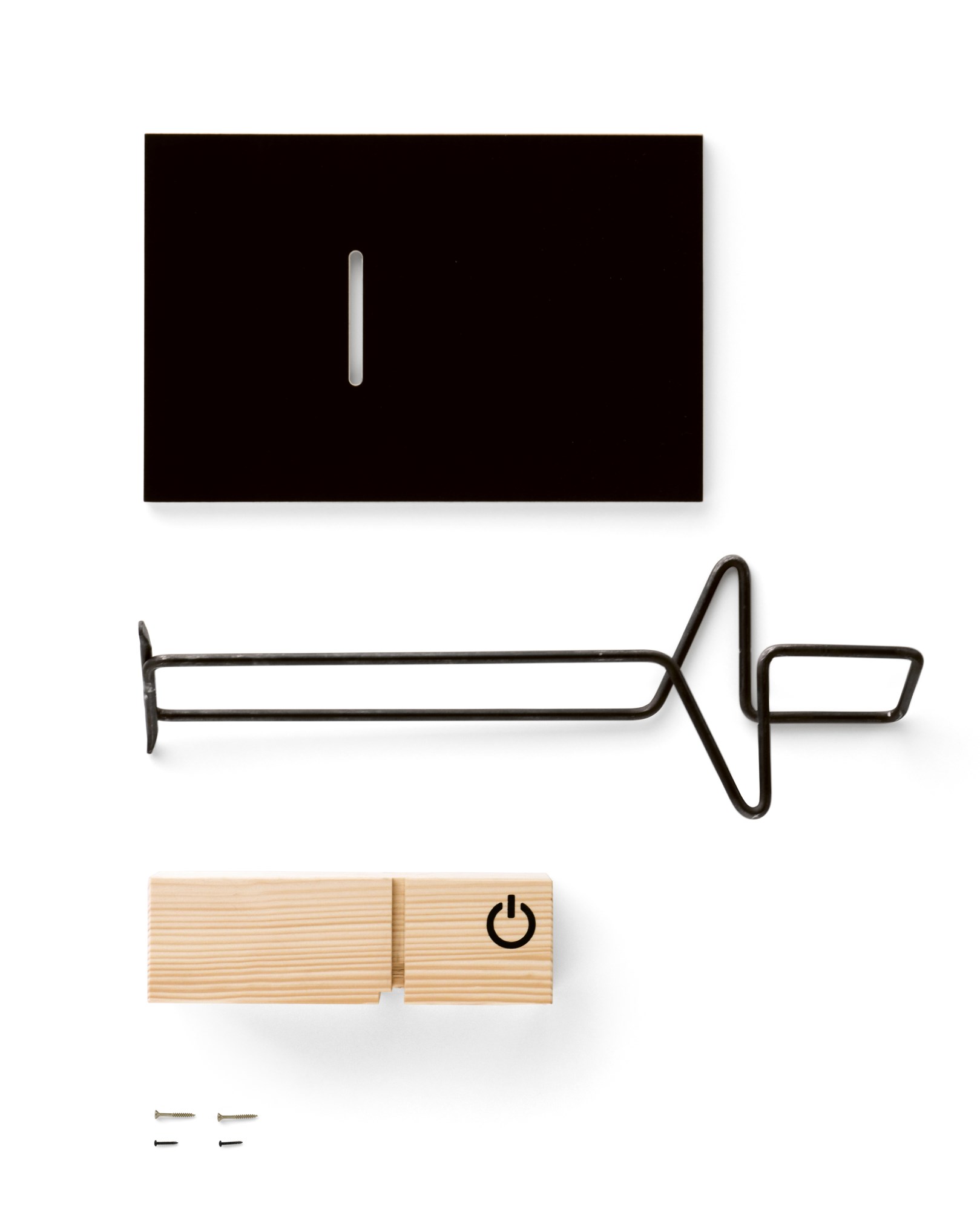 Abgemahnt Beistelltisch von Nils Holger Moormann als Bausatz mit Holz, Metall und Schrauben.