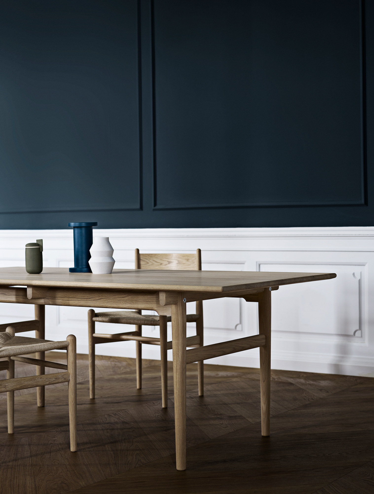 CH36 Stuhl von Carl Hansen & Søn aus Buche mit rotem Geflecht. Naturfarben.