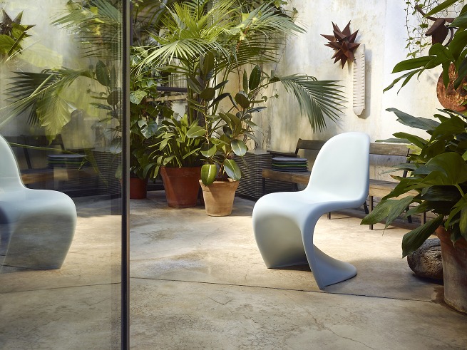Panton Junior-stoel Vitra goudgeel 
