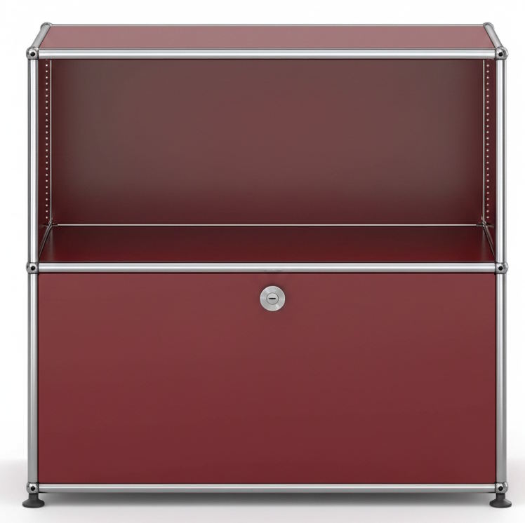 USM Haller dressoir 1 open vak / 1 lade robijnrood