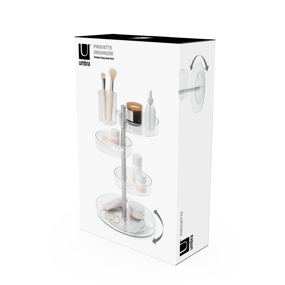 Umbra Pirouette Organizer EINZELSTÜCK in Originalverpackung, drehbarer Kosmetik Organizer für Bad und Schminktisch.