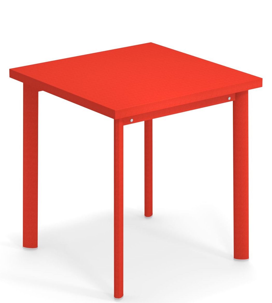 Roter Star Tisch von Emu für den Außenbereich, quadratisch und modern.
