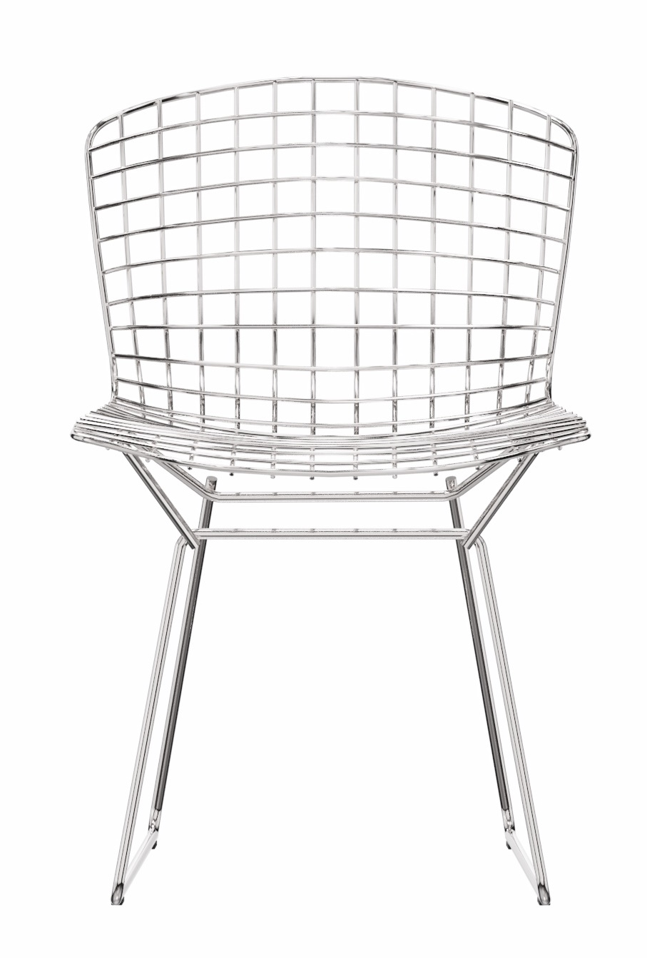 Bertoia Stuhl: Drahtstuhl ohne Polsterung von Knoll International, Ansicht von vorne. Designklassiker.