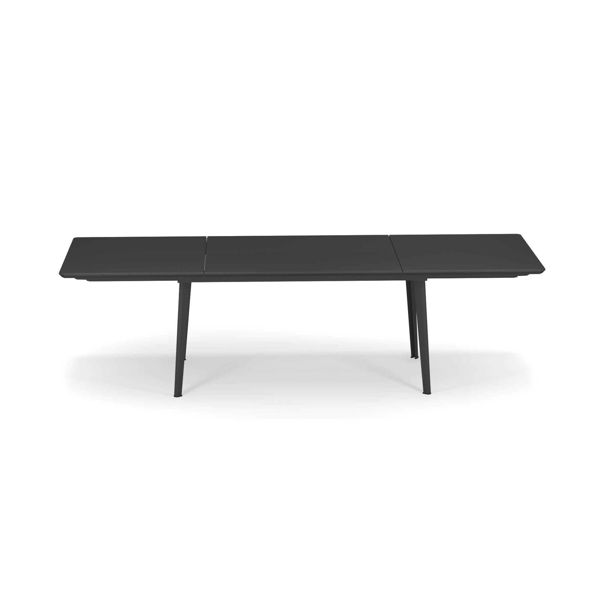 Draufsicht des grauen Plus4 Outdoor Ausziehtisch Emu, ideal für Garten und Terrasse.