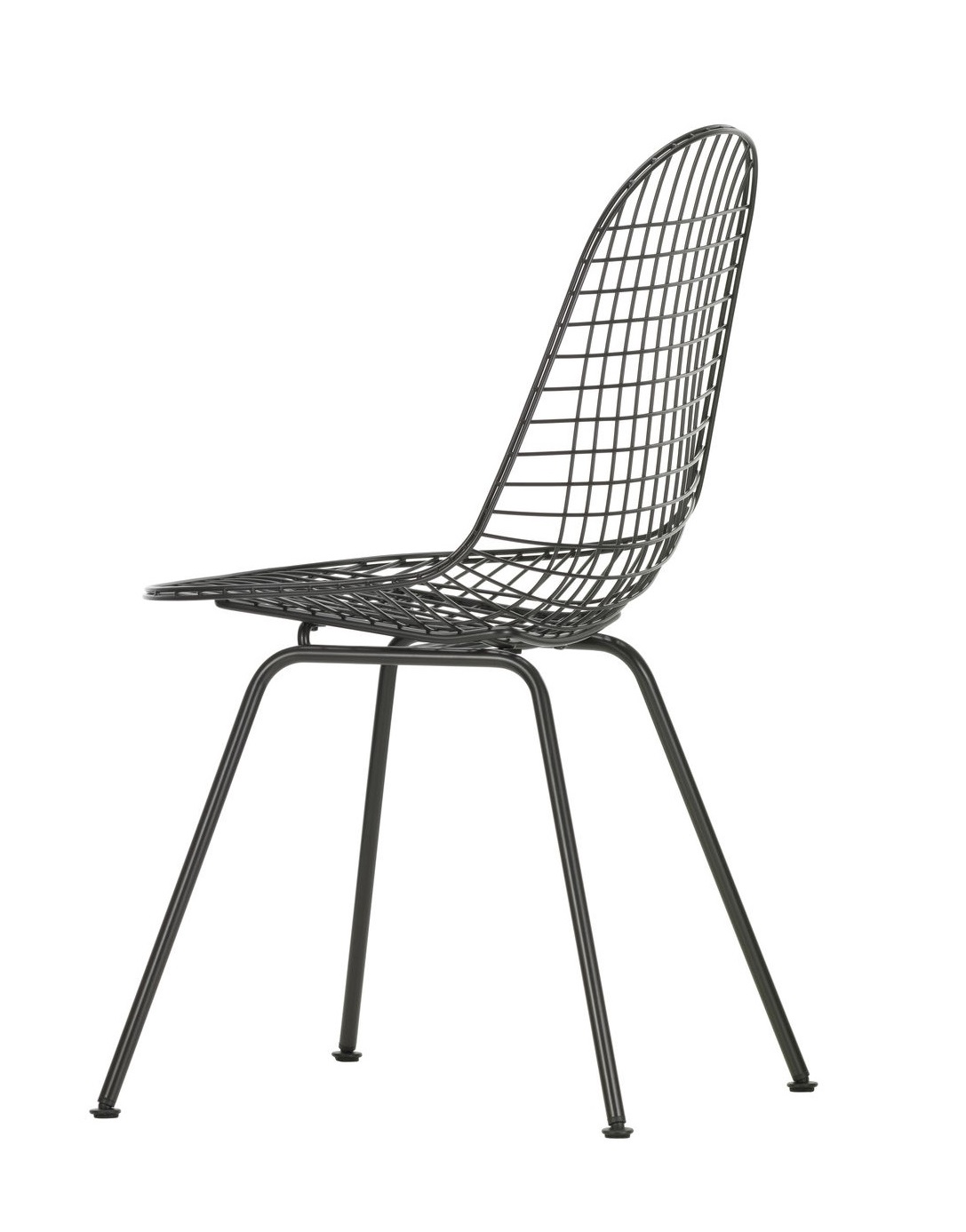 DKX Wire Chair von Vitra, ein ungepolsterter Design Stuhl mit schwarzem Drahtgestell und vier Beinen.