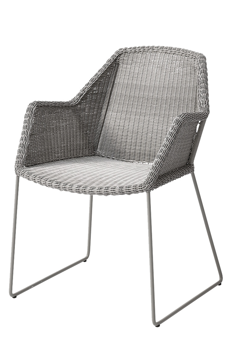 Breeze Outdoor-stoel met sledevoeten, set van 2, Cane-Line, taupe