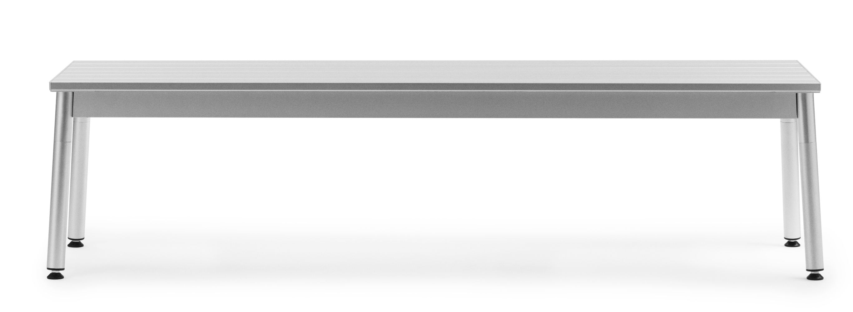 Silberne Ex Bank Outdoor von Normann Copenhagen, minimalistischer Gartentisch für den Außenbereich.