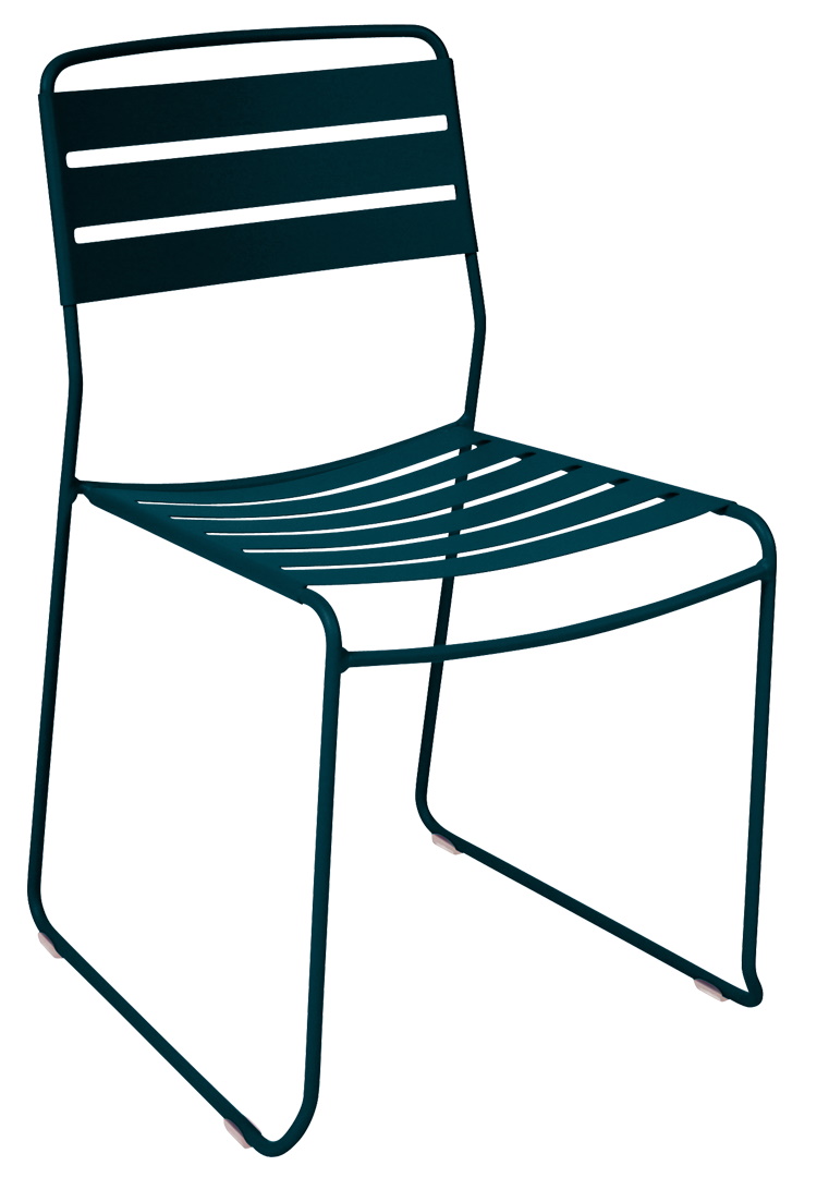 Fermob Surprising Chair: Blauer Outdoor Stuhl aus Metall, modern und wetterfest.