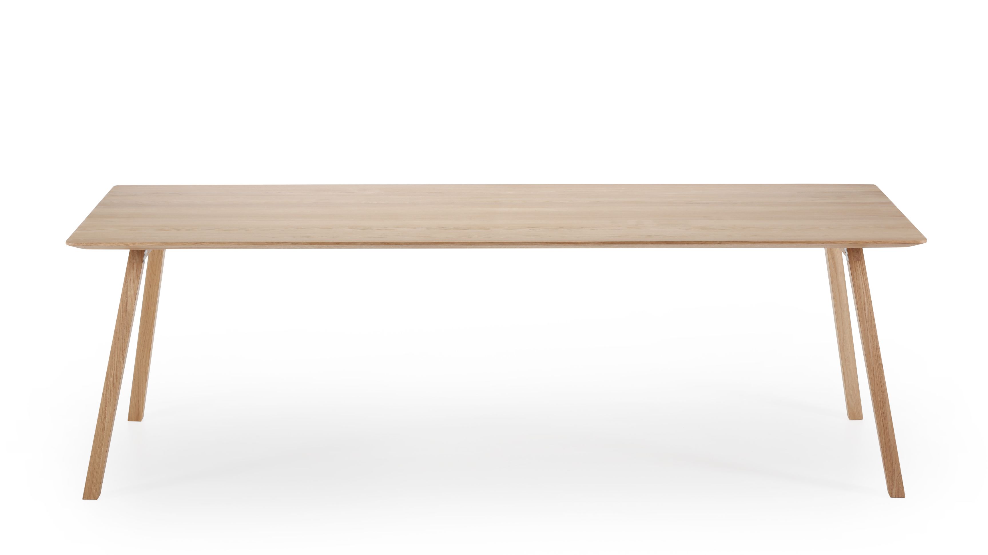 Monk Tisch von Prostoria, Esstisch aus hellem Holz mit schlichtem, modernem Design und vier Beinen.