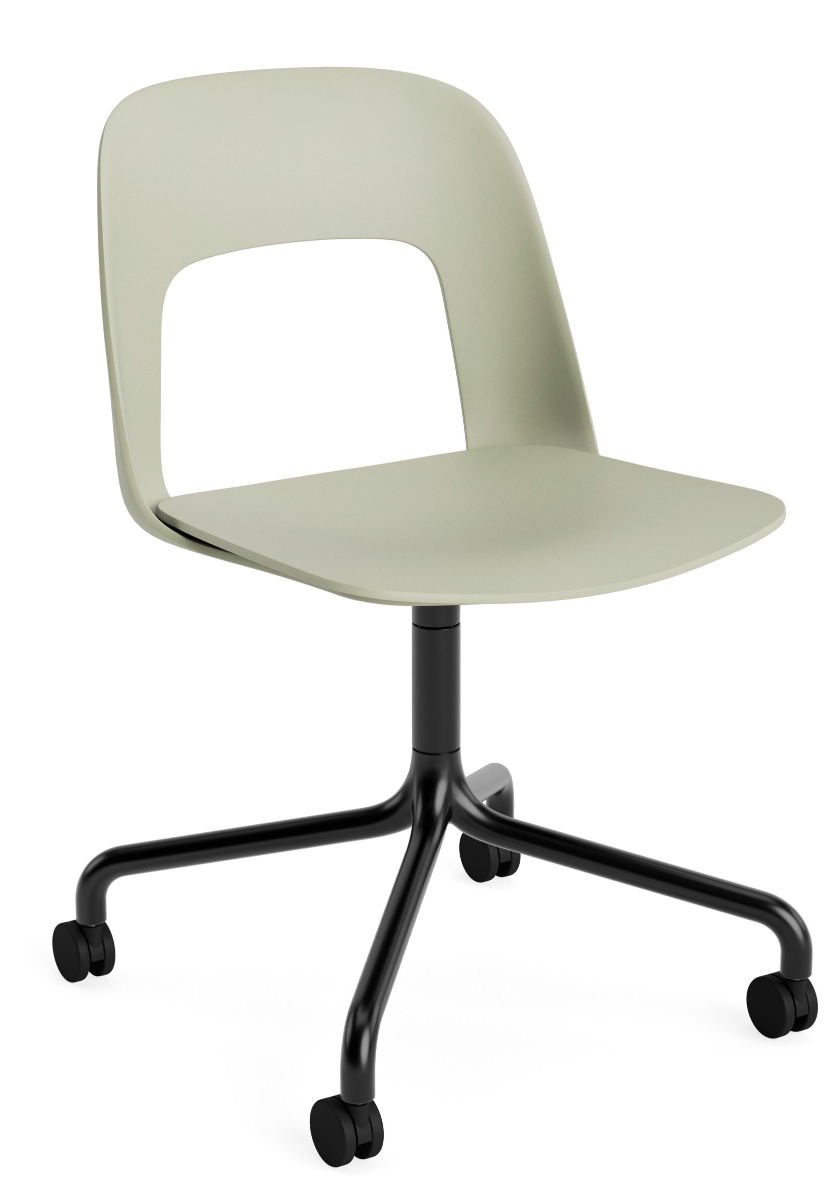 Lay-out Side Chair 161, draaistoel met vier poten van Hay