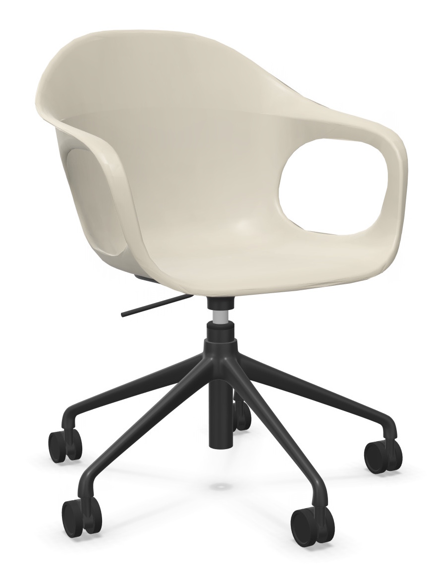 Elephantino fauteuil met vijfpootsonderstel en wieltjes van KRISTALIA