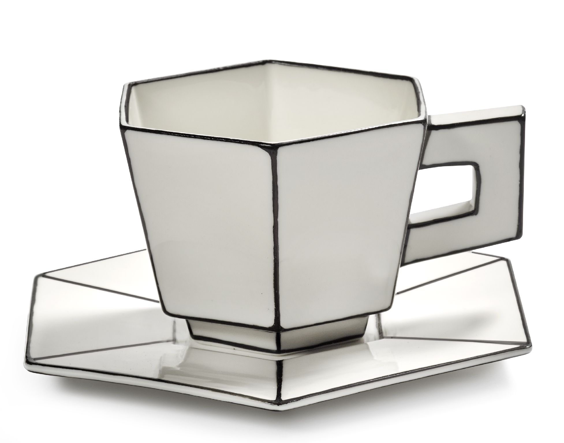 Capuccino-kopje wit/zwart Carte Blanche Serax  