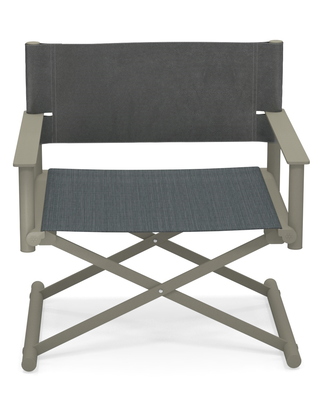 Terra Lounge Chair Sessel Outdoor Emu, grauer Regiestuhl für Garten und Terrasse, bequemer Outdoor-Sitzplatz.