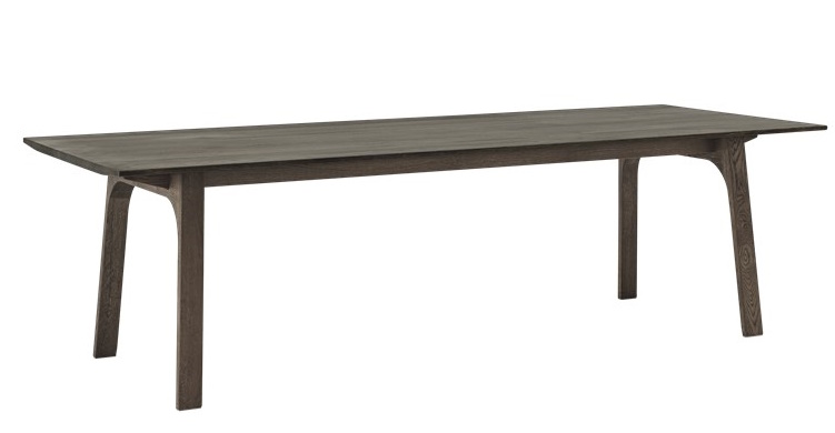 Muuto Earnest Esstisch ausziehbar in dunklem Holz, minimalistisches Design für Esszimmer und Küche.