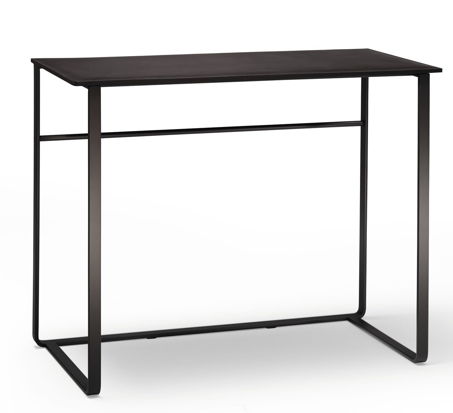 Schwarze 810 Yuuto Konsole von Walter Knoll: Moderner Konsolentisch mit minimalistischem Design und dunkler Tischplatte.