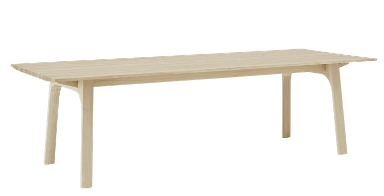 Earnest Esstisch ausziehbar von Muuto, heller Holztisch mit geraden Beinen für Esszimmer und Küche.