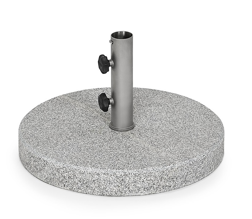 Basisplaat van grijs/wit graniet, rond, Ø 70 cm, voor de Weishäupl-parasol