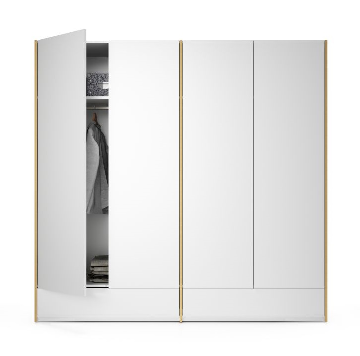MODULAR PLUS Schrank von Müller Möbelwerkstätten mit weißen Türen und zwei Schubkästen.