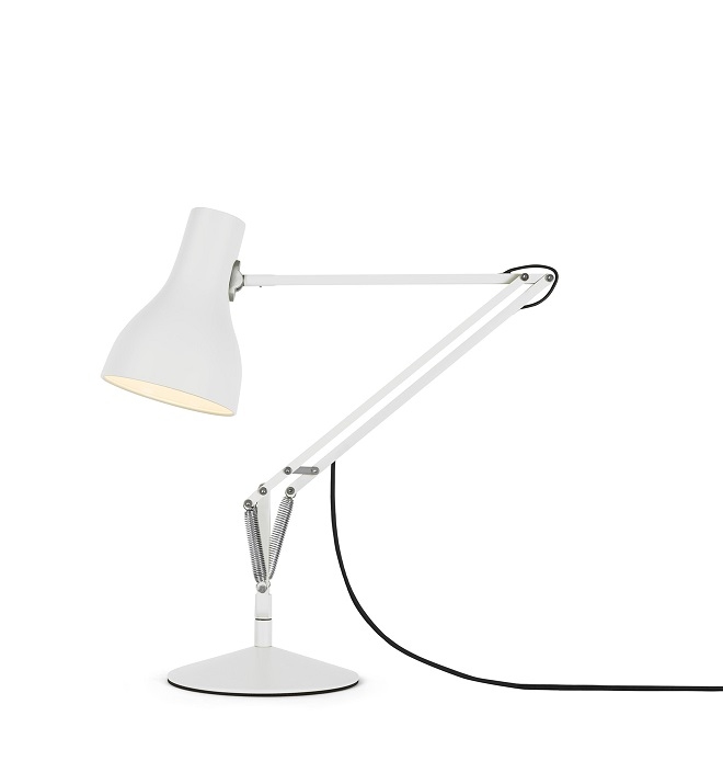 Anglepoise Type 75 Schreibtischleuchte in Alpinweiß, flexible Tischlampe für Büro und Zuhause.