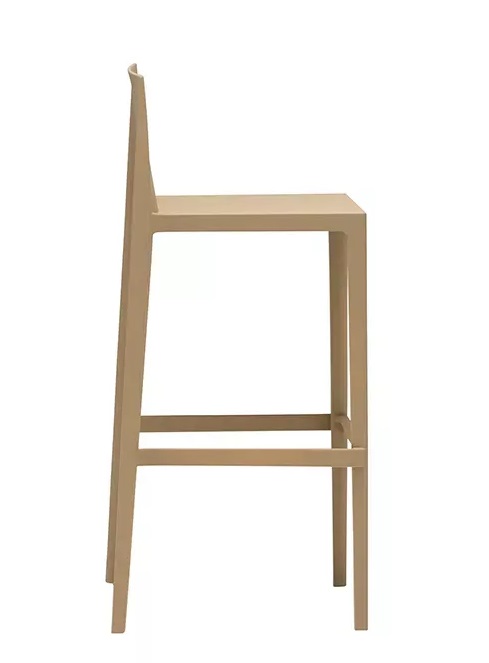 Sail BQ1250 Barhocker von Andreu World, minimalistisches Design, beige, Seitenansicht, ideal für moderne Bars.