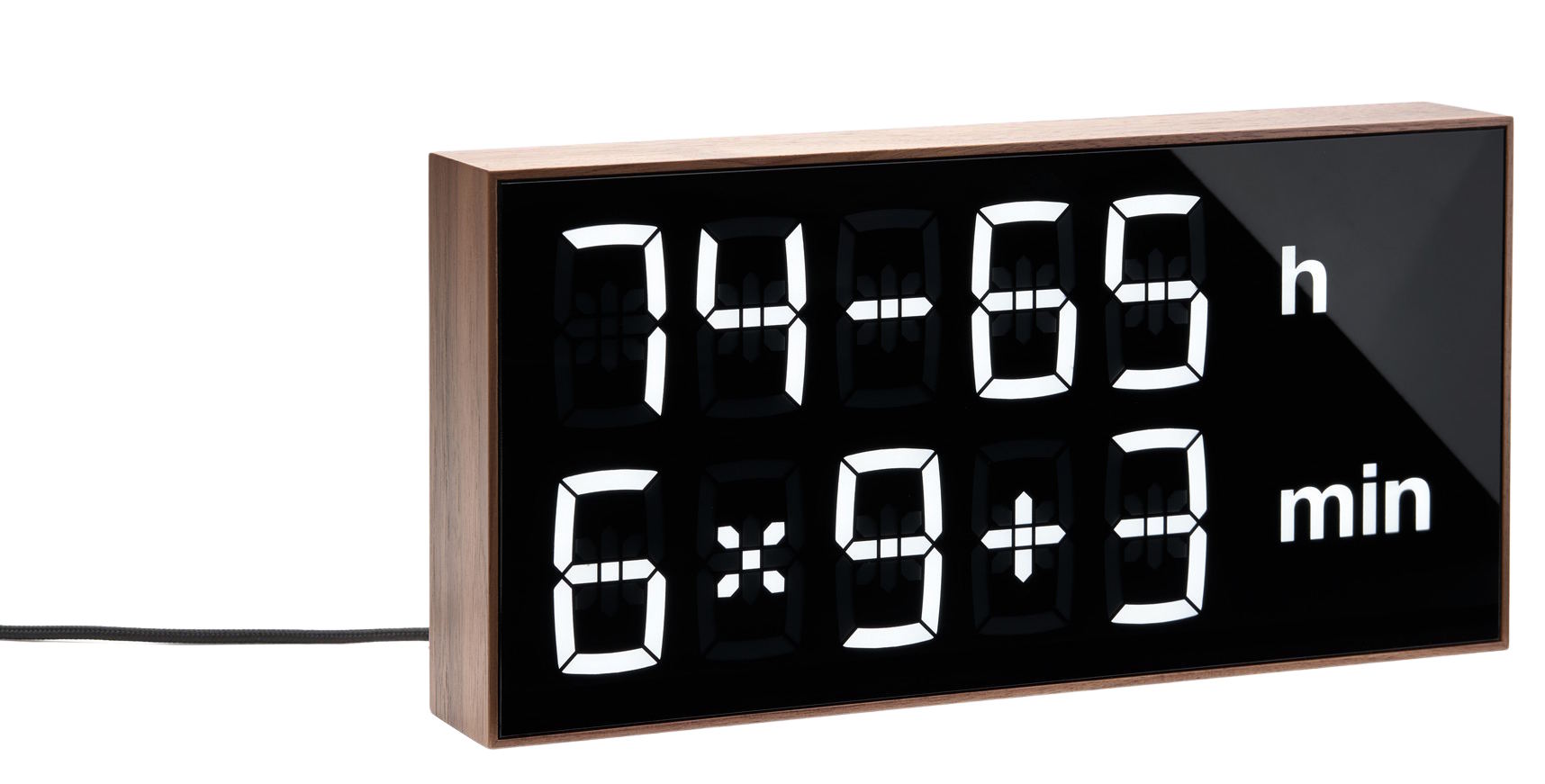 Digitale klok met LED-verlichting / Tafelklok / Wandklok / Houten klok (walnoot) / Albert Clock