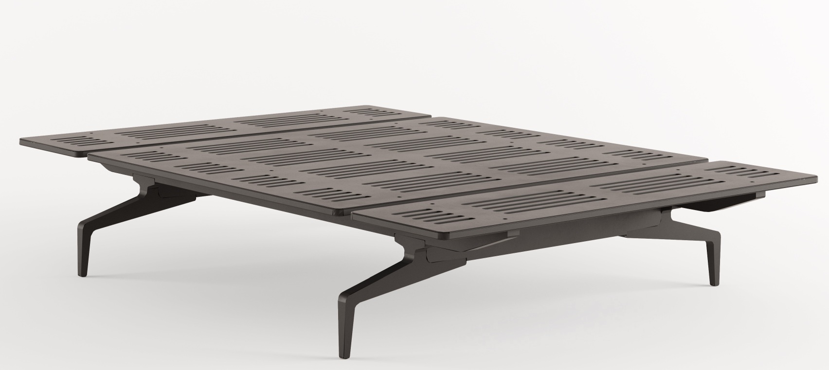 Legnoletto Bett von Alias: Modernes Design Bettgestell aus Metall mit Lattenrost-Optik.
