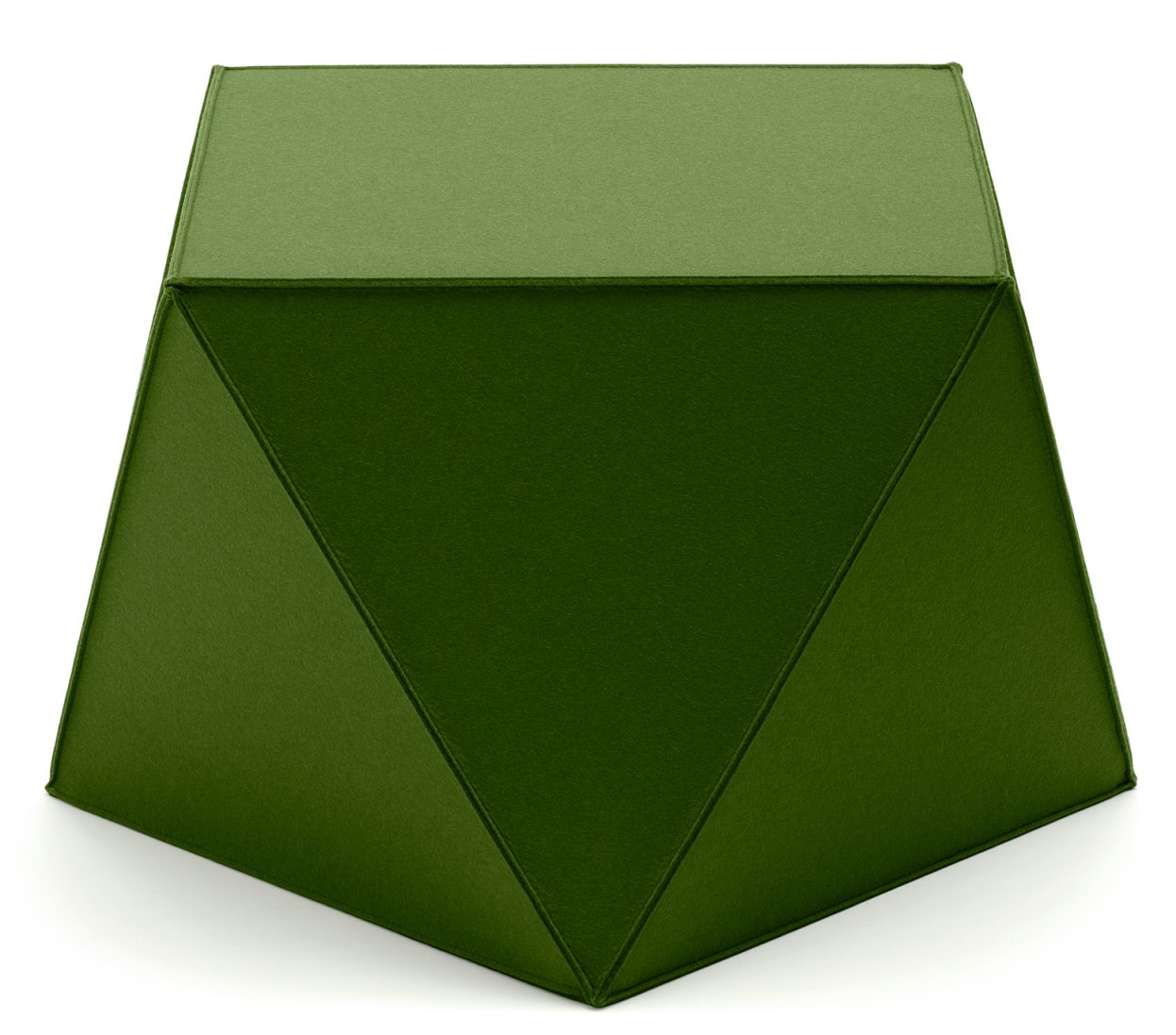 Grüner Diamond Sitzhocker von HEY-SIGN, moderner Filzhocker in geometrischer Form für Wohnzimmer und Büro.