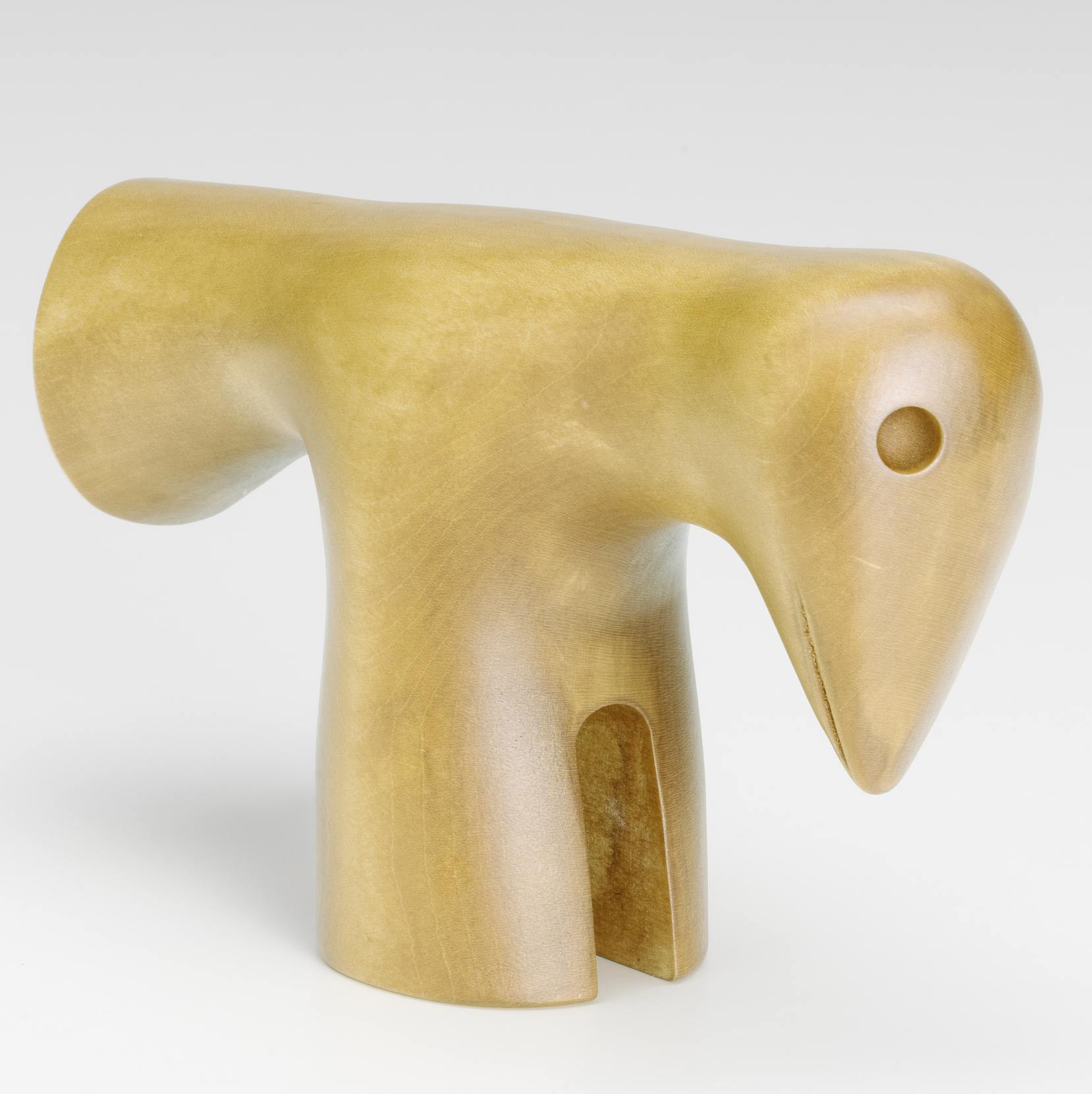 Girard Bird Skulptur von Vitra aus hellem Holz, moderne Vogel-Dekoration für Wohnzimmer.