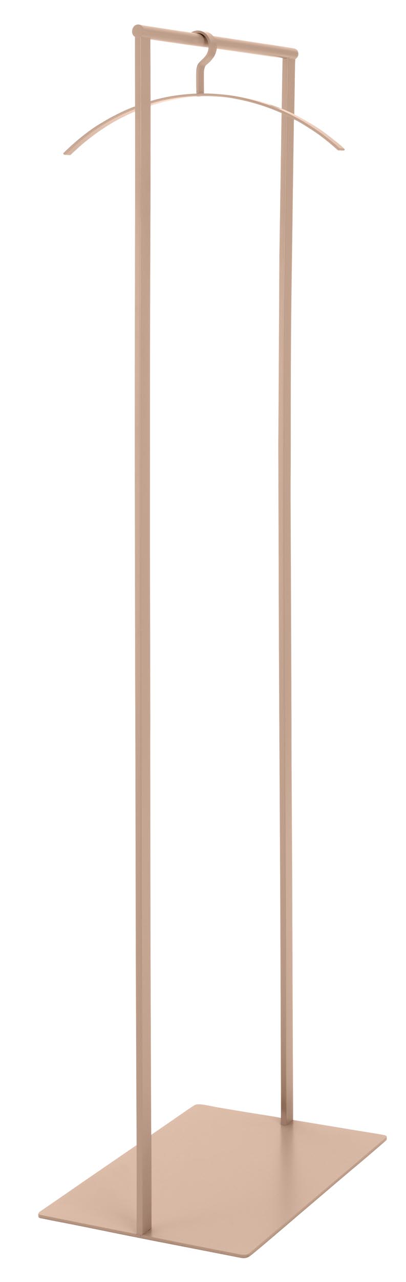 Schönbuch Slim Garderobenständer in Beige: Minimalistischer Kleiderständer mit integriertem Bügel für Jacken und Mäntel.