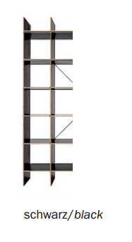 Schwarzes FNP Regal von Nils Holger Moormann, modernes Bücherregal und Wandregal für Wohnzimmer und Büro.