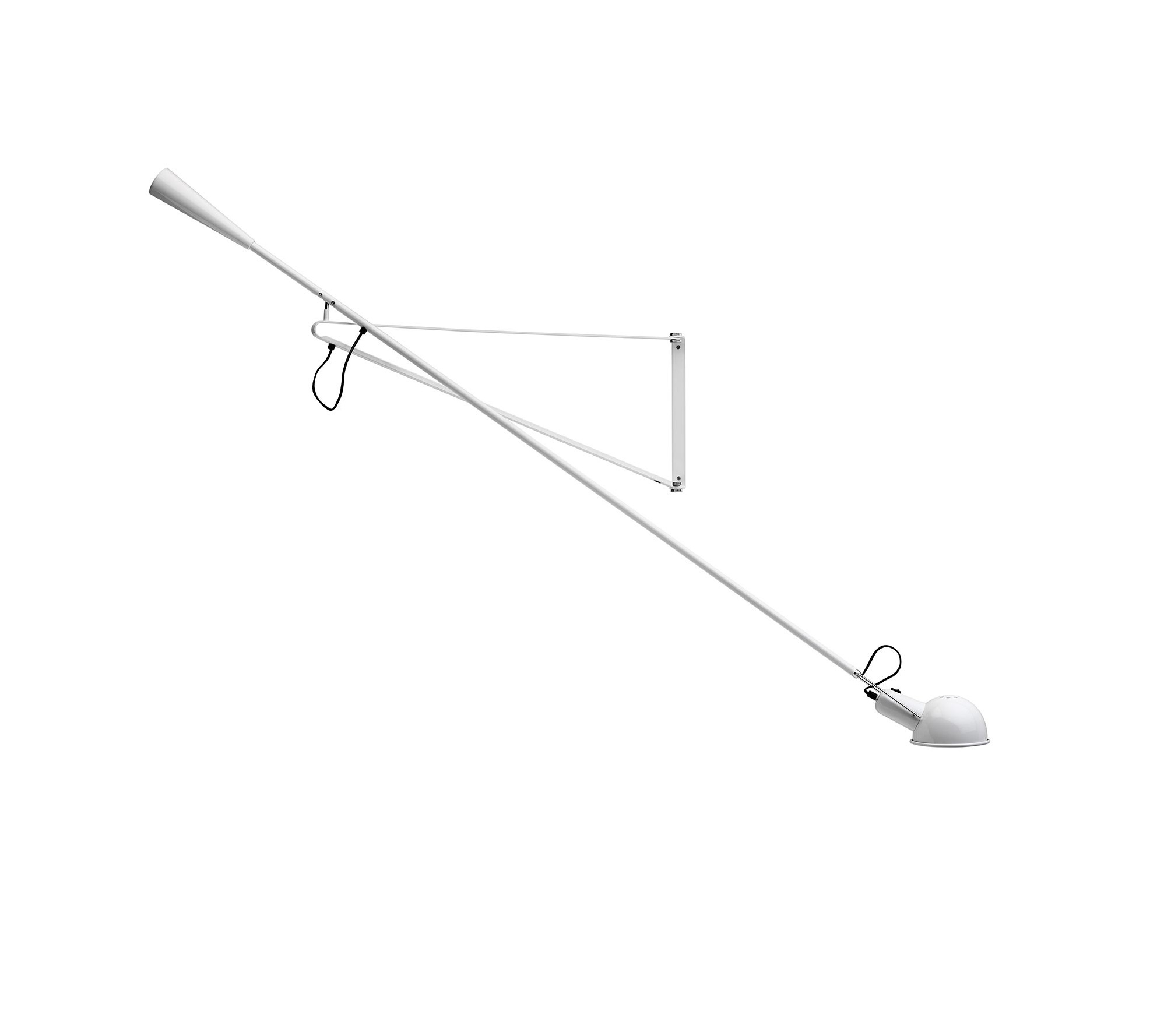 Weiße Flos Wandleuchte 265 mit verstellbarem Arm und Lampenschirm, moderne Innenbeleuchtung.