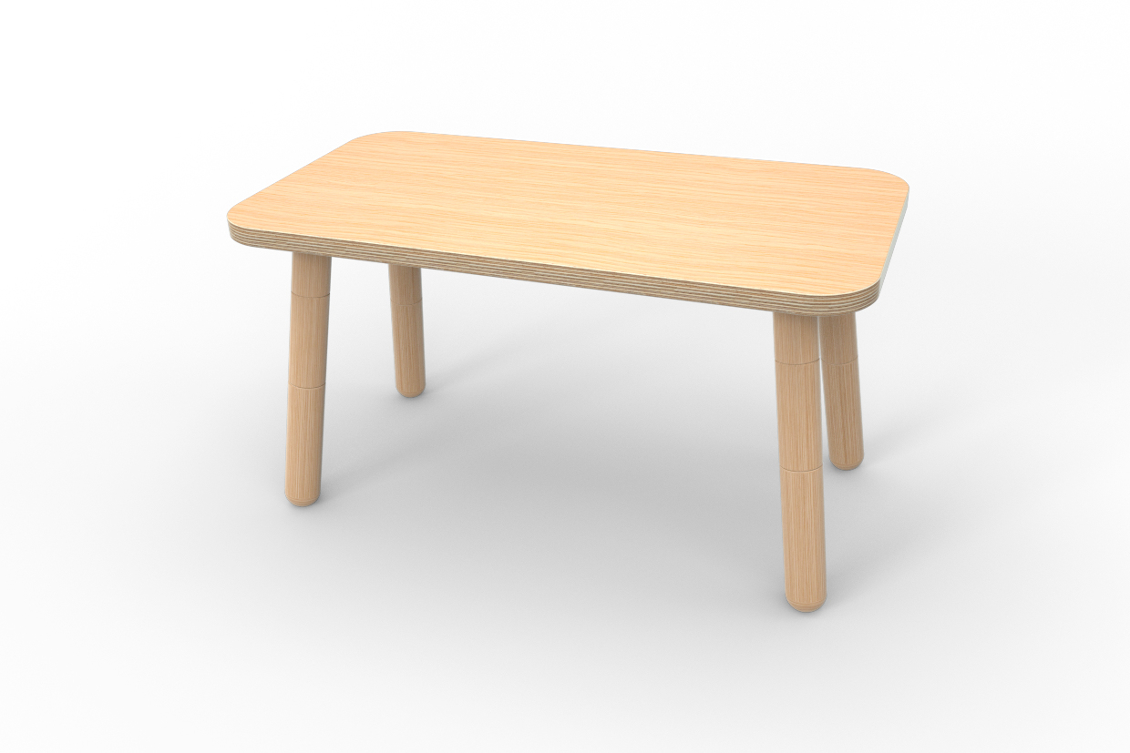 Growing Table Buche Pure Position: Kindertisch aus Buchenholz, höhenverstellbar, für Kinderzimmer.