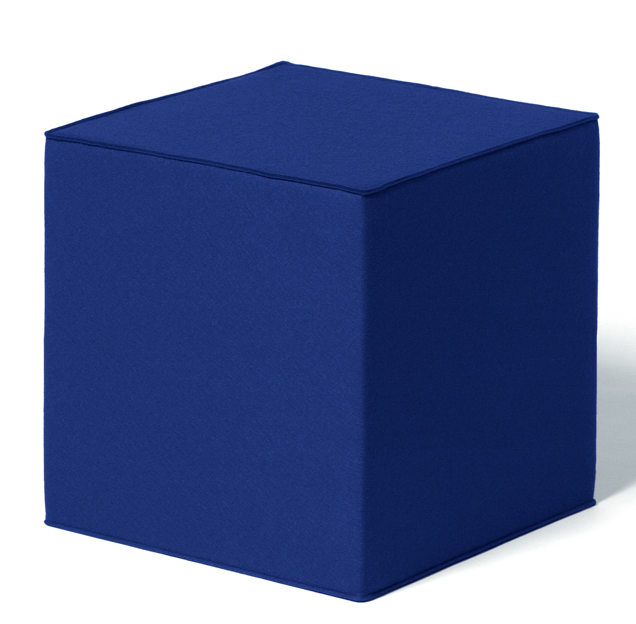 Blauer Quart Sitzwürfel von HEY-SIGN by BWF Group, moderner Hocker für Wohnzimmer und Büro.