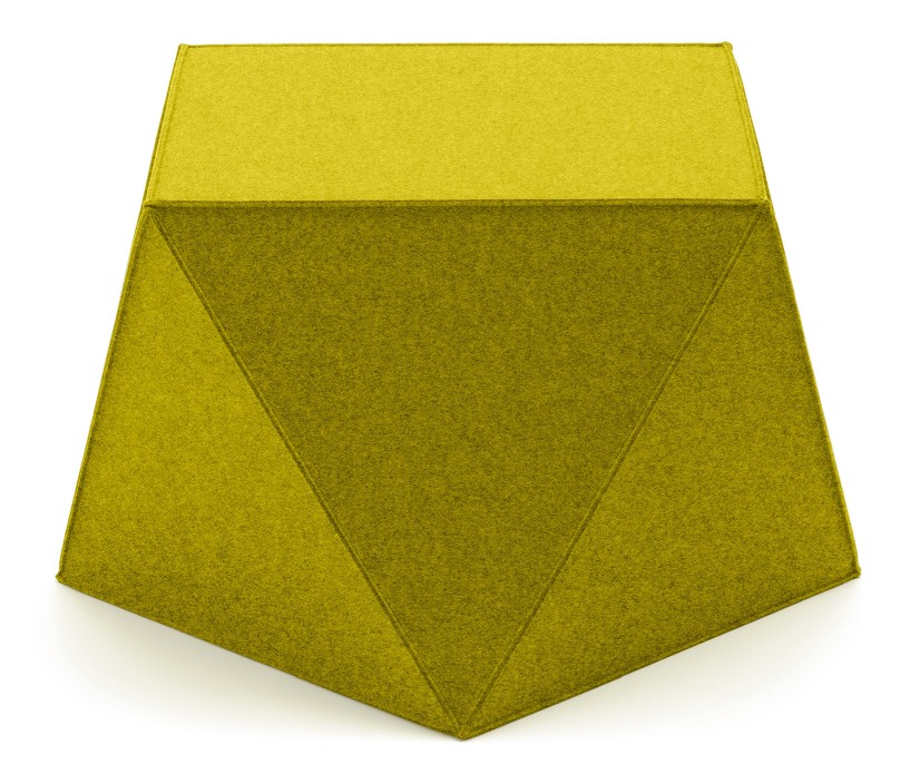 Grüner Diamond Hocker von HEY-SIGN by BWF Group, moderner Filzhocker für Wohnzimmer und Büro.
