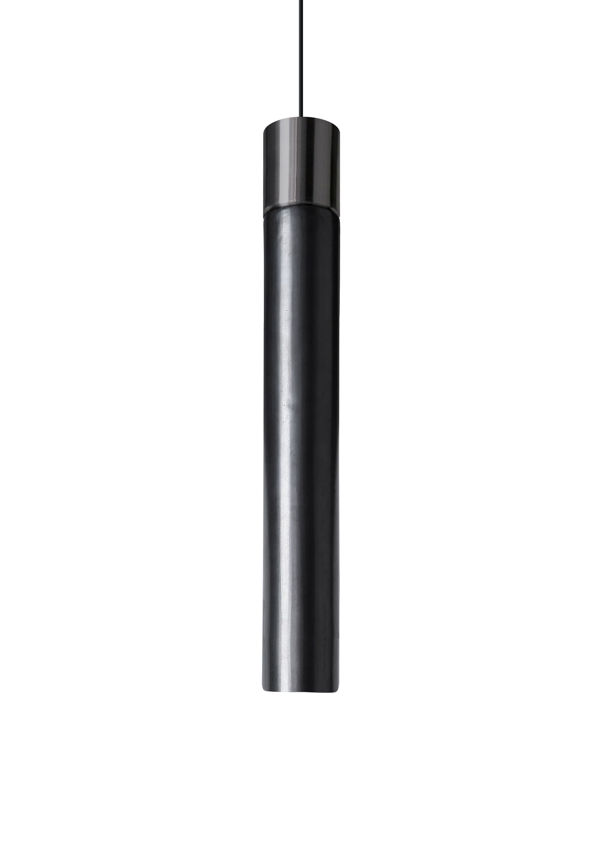 Minimalistische Pendelleuchte in Schwarz Nickel von Kdln, moderne Hängelampe für Wohnzimmer und Esszimmer.