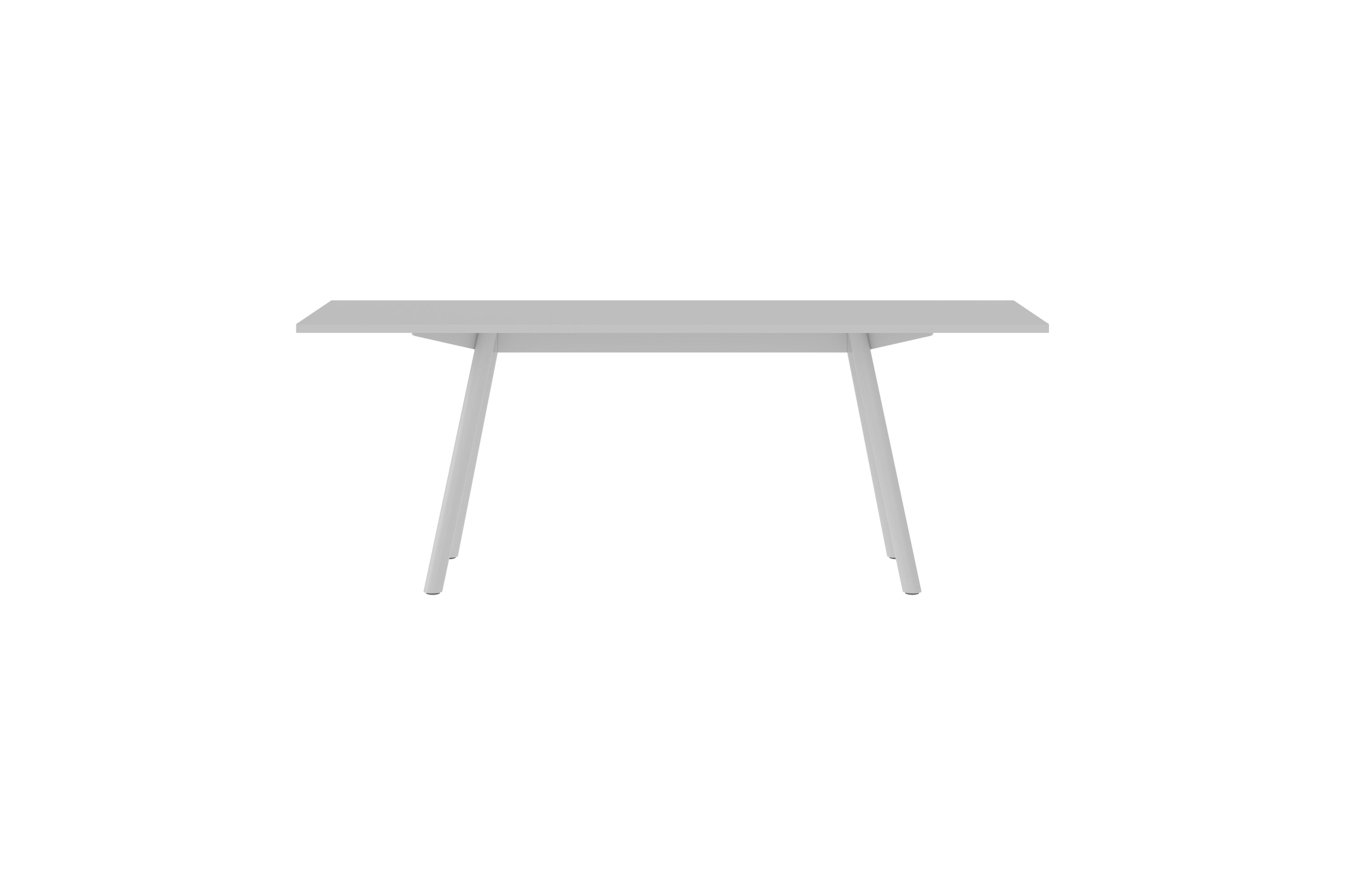 New Tendency Masa Tischplatte, minimalistisches Design, Esstisch mit schlichten, weißen Tischbeinen und rechteckiger Tischplatte.